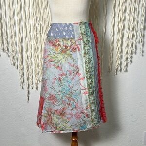 Paul & Joe NWT Silk Patchwork Wrap Skirt Size 38/US6